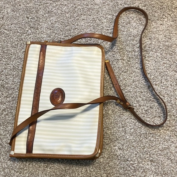 Allan Edwards Vintage Striped Bag Leather Crossbody Purse - Picture 5 of 6
